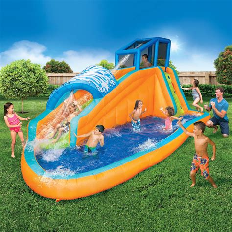 Banzai Surf Rider Aqua Park (Inflatable Water Slide Backyard Summer Fun Pool) - Walmart.com