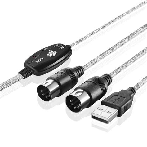 TSV MIDI to USB 2 in 1 Cable Converter for PC to Music Studio Keyboard, Supports Windows and Mac ...