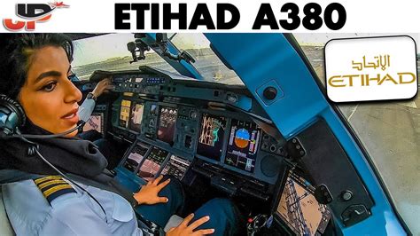 ETIHAD AIRBUS A380 Takeoff Abu Dhabi | Flight Deck GoPro View - YouTube