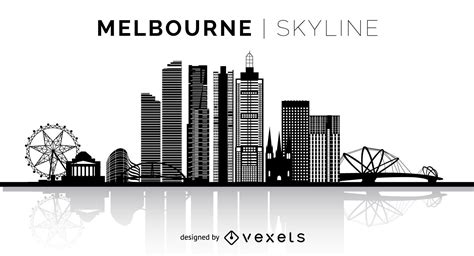 Melbourne Silhouette Skyline Vector Download