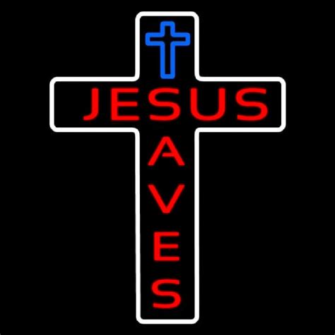 Custom Jesus Saves With Cross Neon Sign USA – Custom Neon Signs Shop – Neon Signs USA