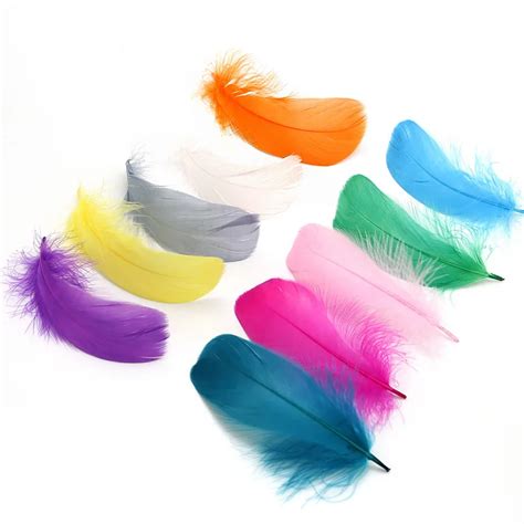 DIY Goose Feathers Retail 50Pcs 8 13cm 3 5inches Goose Feathers Plumes Feathers Washed Goose ...