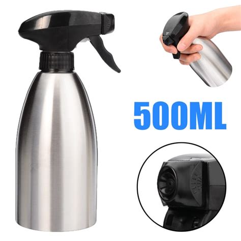 500ml Kitchen Outdoor Oil Spray Bottle Stainless Steel Olive Pump Sprayer BBQ Picnic Cooking Oil ...