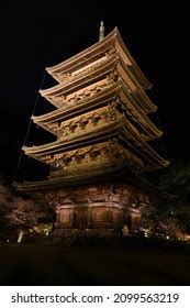 Fivestory Pagoda National Treasure Toji Temple Stock Photo 2099563219 ...