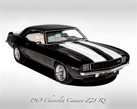 Classic Cars 1969 Chevrolet Camaro Z28 Black Muscle Car Print - Etsy