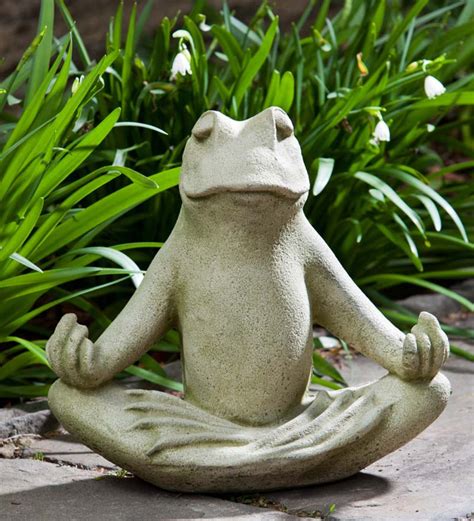 Cast Stone Zen Frog Garden Statue | All Statues & Sculptures | Deck and Patio | Yard & Patio ...