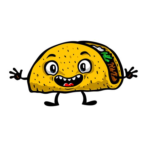 Cute Funny Cartoon Taco vector illustration 553058 Vector Art at Vecteezy