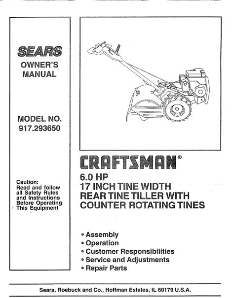 Craftsman 24 Front Tine Tiller Manual