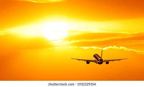 Plane Taking Off Sunset Stock Photo 1932329354 | Shutterstock