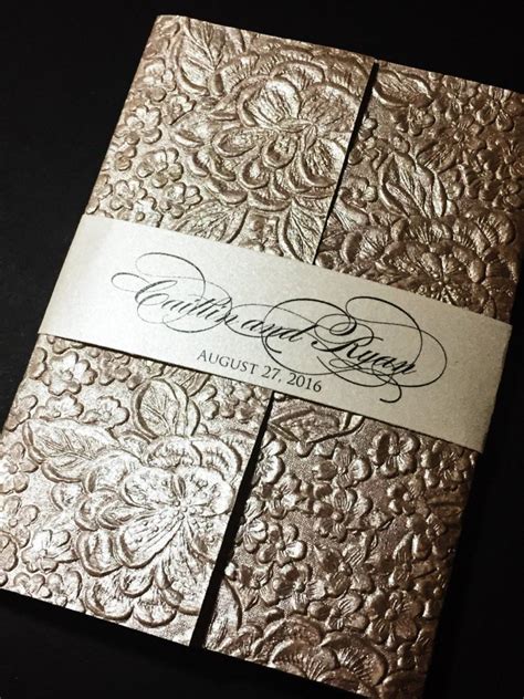 Embossed Wedding Invitation - Elegant Wedding Invitations, Glitter Wedding Invitations, Formal ...