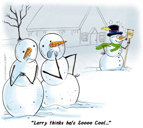 Funny Snowman Conversation Cartoon