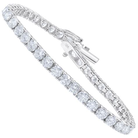 Antique Diamond Bracelet White Gold 4.10 Carat at 1stDibs