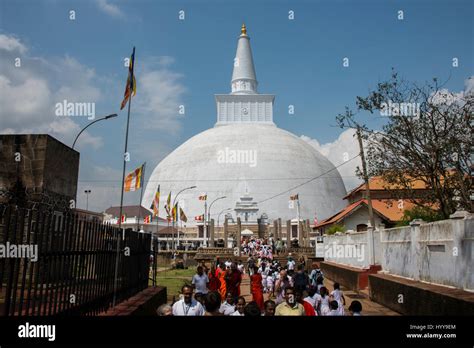 Sri Lanka, Anuradhapura. Ruwanwelisaya Stupa, sacred to Buddhists around the world. Also called ...