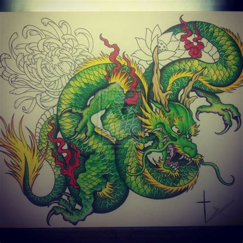 Green dragon by bishop808.deviantart.com on @deviantART | Japanese dragon tattoos, Dragon tattoo ...