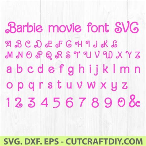 Barbie movie 2023 font alphabet SVG DXF EPS Cut Files