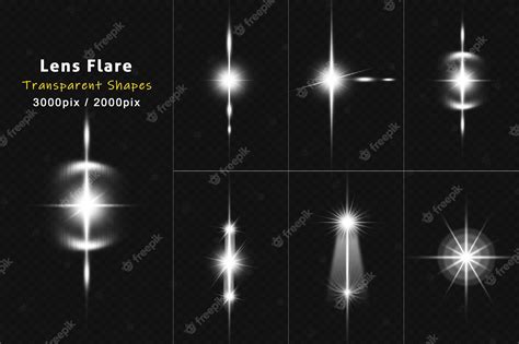 Premium PSD | White realistic lens flare collection