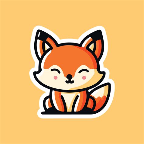 Cute cartoon fox. Funny red fox for collection. Emotion little animal. Cartoon animal character ...