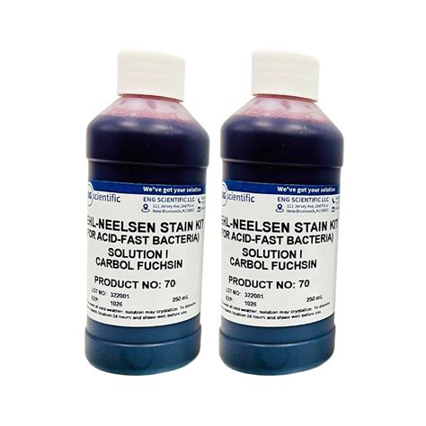 Ziehl Neelsen Stain Kit Solution I Carbol Fuchsin (2 X 250Ml)