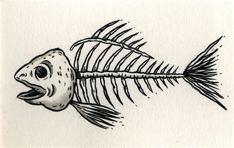 Skeleton Fish Drawing at GetDrawings | Free download