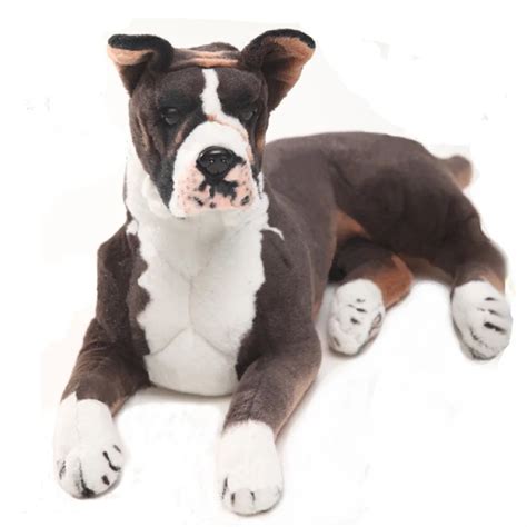 2018 German Boxer Pluhs Toy Big Stuffed Emulational Animals Dogs Doll Home Decoration Props 80cm ...