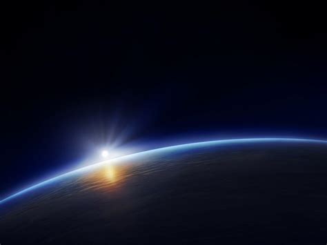 Planet earth with rising sun in space PPT Backgrounds, Planet earth with rising sun in space ppt ...