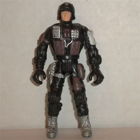 3.75" Soldier Military in Black Outfit Action Figure Loose Used