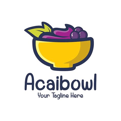 Premium Vector | Acai in the bowl logo design template