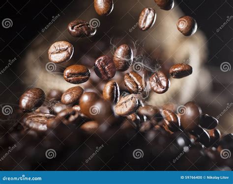 Falling coffee beans stock photo. Image of background - 59766400