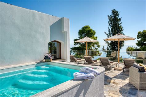 Deluxe Family Bungalow with Private Pool Sea & Mouse Island View - Corfu Holiday Palace | Book ...