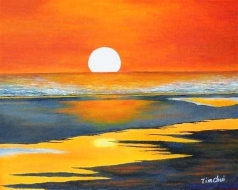 Watercolor Ocean Sunset at PaintingValley.com | Explore collection of Watercolor Ocean Sunset