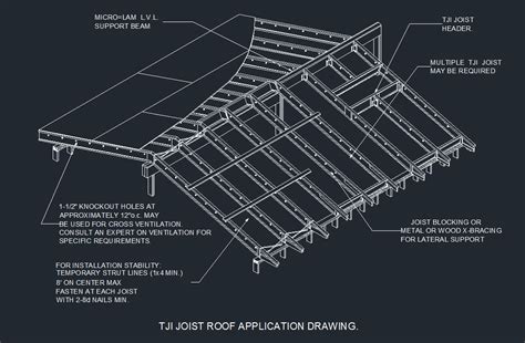 Wood TJI Roof Joist Installation Graphic - PlanMarketplace