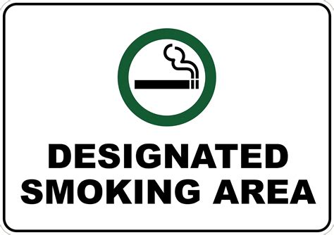 PRINTED ALUMINUM A5 SIGN - Designated Smoking Area Sign