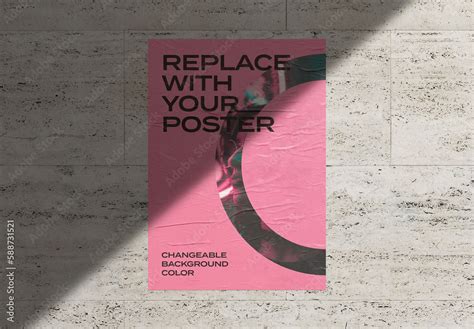 Poster Wall Mockup Template Street Outdoor Glued Advertisement Stock Template | Adobe Stock