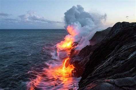 Kilauea Volcano Lava Flow Sea Entry 3- The Big Island Hawaii Photograph ...