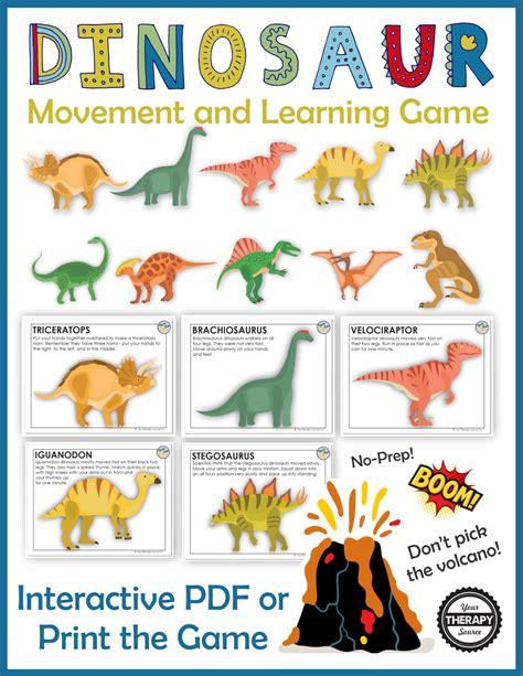 Dinosaur Movement Game - Your Therapy Source