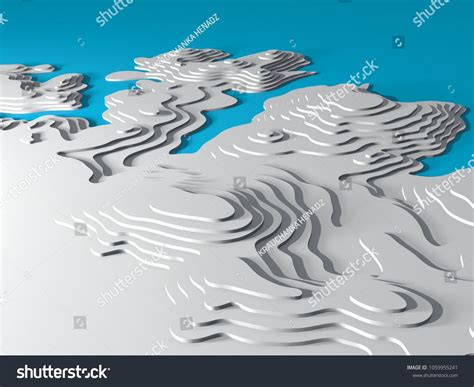 3D Topographic map background concept. Topo map. Rendering. 3D rendering abstract illustration ...