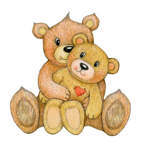 Drawing Of A Two Teddy Bears Hugging Illustrations, Royalty-Free Vector ...