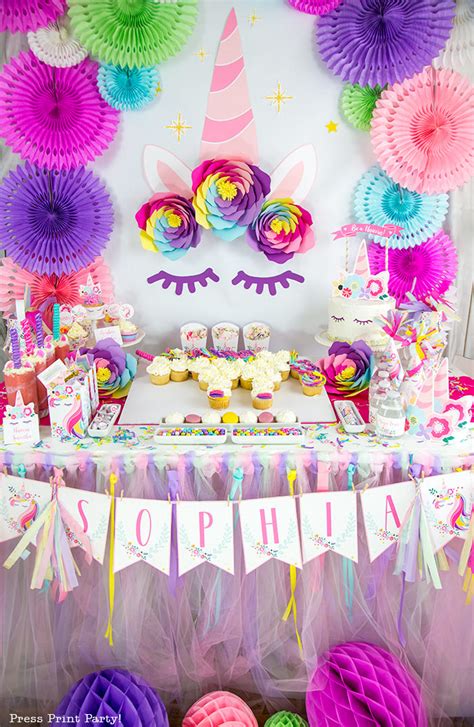 Truly Magical Unicorn Birthday Party Decorations (DIY) - Press Print Party!