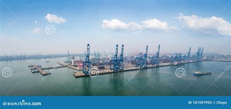 Aerial View of Tianjin Port Stock Photo - Image of industrial, export: 101597992