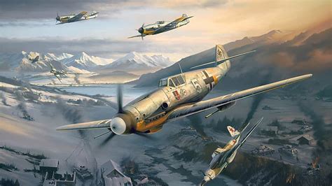 HD wallpaper: IL-2, Air force, Dogfight, Luftwaffe, Messerschmitt Bf.109 | Wallpaper Flare