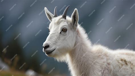 Premium AI Image | A mountain goat with horns and horns stands in a field.