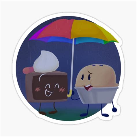 "BFDI Cake and Pie Rainy Day" Sticker by tangydreamz | Redbubble