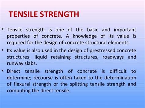 Split tensile strength in concrete