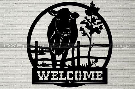 Welcome Sign DXF CNC Cow Svg Dxf File for Laser SVG File | Etsy