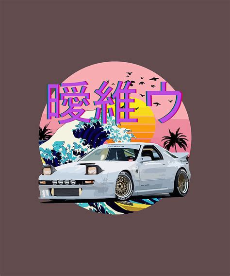 Vaporwave Japanese Aesthetic RX7 RX-7 JDM Tuner Car Drift Racing ...