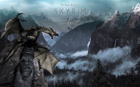 Skyrim Dragon Wallpaper - WallpaperSafari