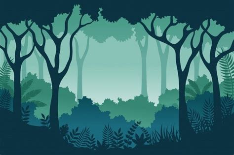 Premium Vector | Jungle landscape illustration | Landscape illustration, Jungle illustration ...