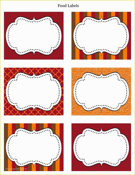 Free Templates for Labels and Tags Of Free Printable Labels & Tags for Food Buffet Just ...