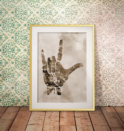 I Love You ASL Hand Sign Language I Love You Art Love Wall Art | Etsy