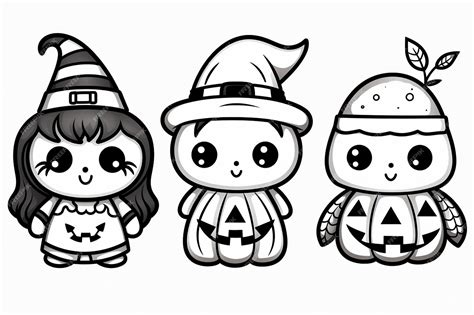 Premium Photo | A vector of halloween in black and white coloring for ...